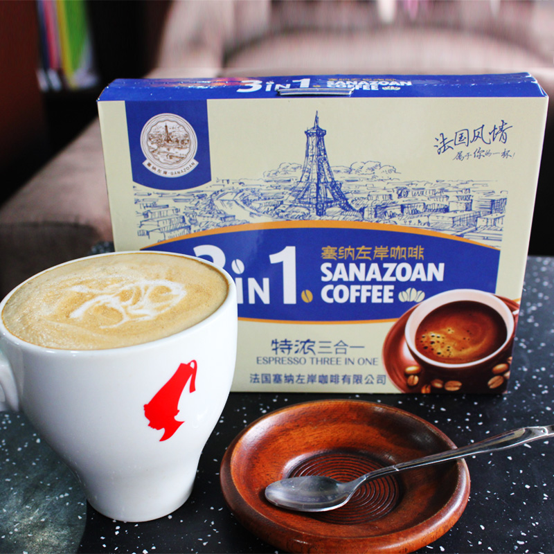 [包邮]法国塞纳左岸特浓三合一咖啡粉 进口速溶咖啡20g*12条盒装