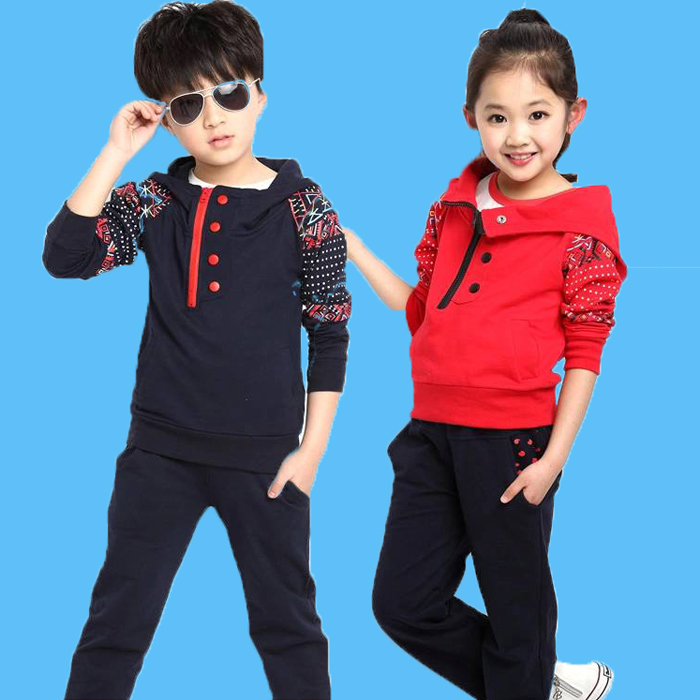 童装套装2014新款男童秋季套装女童韩版休闲运动套装儿童套装包邮