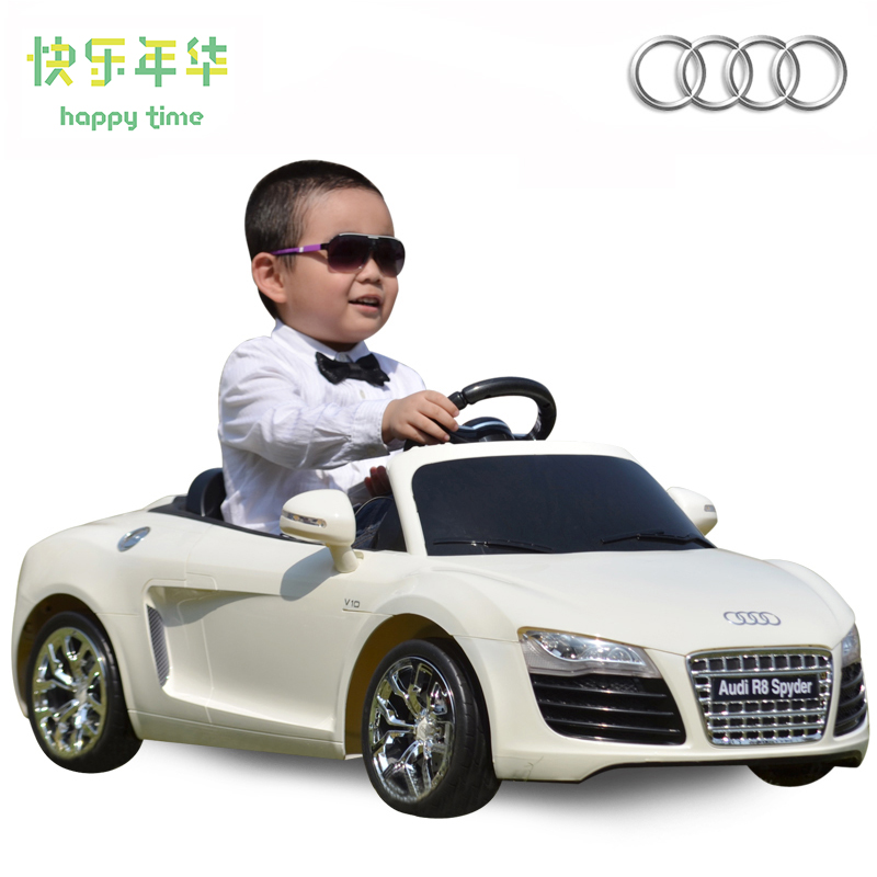 送礼礼物 快乐年华奥迪R8儿童电动车玩具车儿童可坐四轮电动汽车