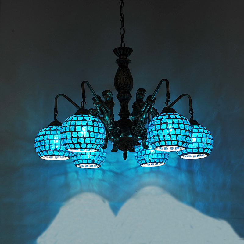 梦幻地中海-欧式东南亚波西米亚地中海客厅卧室餐厅马赛克吊灯