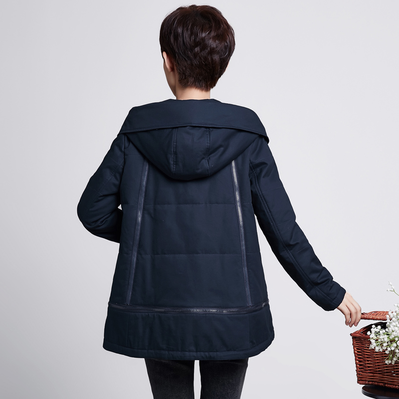 2015冬装新款韩版中年大码女装加厚连帽短款棉服纯色A版休闲棉衣折扣优惠信息
