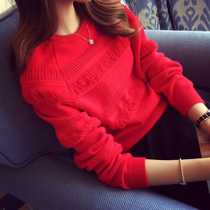 韩版女装2015秋冬季新款甜美长袖打底短款上衣针织衫女套头毛衣潮