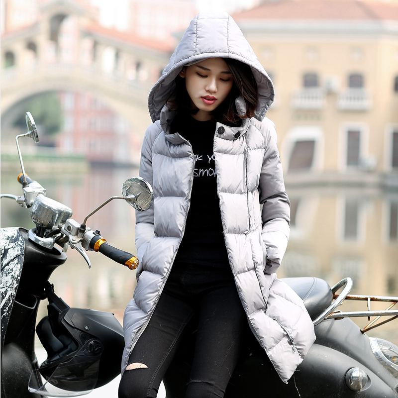 2015冬季新款中长款加厚保暖棉衣女带帽羽绒棉服宽松立领显瘦外套