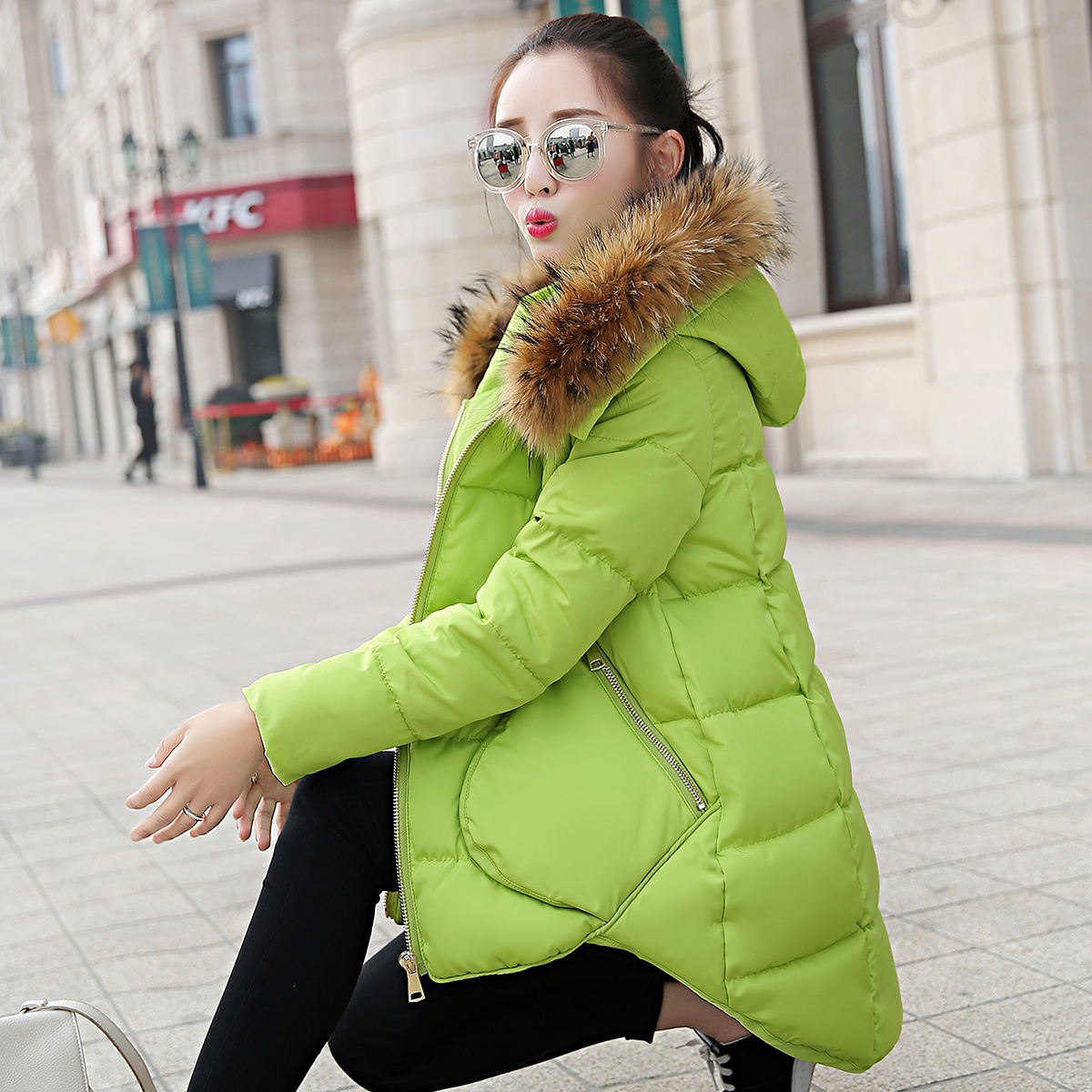 2015冬季新款韩版女装中长款棉袄连帽大毛领燕尾时尚羽绒棉衣外套折扣优惠信息