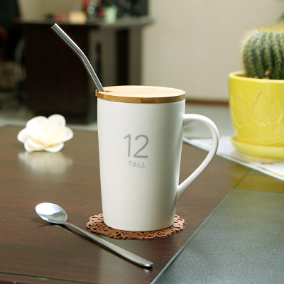 特价陶瓷杯子带盖勺大容量时尚马克杯咖啡牛奶杯创意茶杯情侣水杯折扣优惠信息