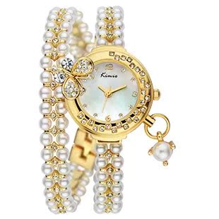 女士手表2015新款珍珠缠绕手链表时尚女表个性时装表韩版女生手表折扣优惠信息