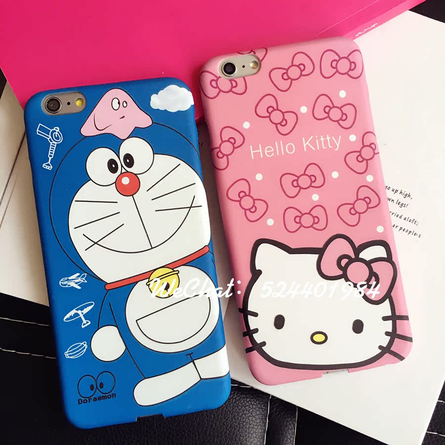 卡通KT猫iphone6s全包手机壳 苹果6plus情侣外壳叮当猫6S保护套