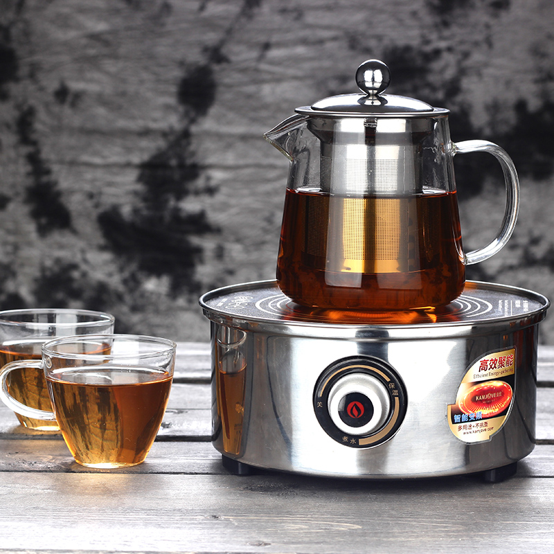 加厚玻璃茶壶加厚泡茶器水壶耐高温不锈钢过滤花茶壶泡红茶茶具