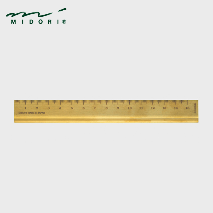 【日本Midori】进口黄铜文具 尺子本色 直尺格尺金属材质正品代购