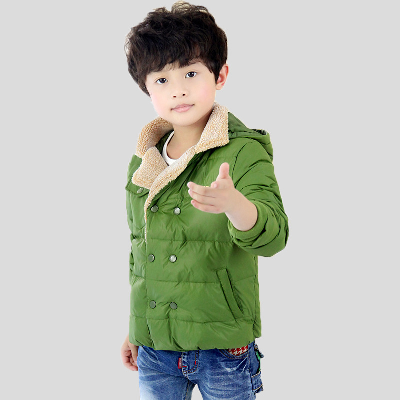 厂家直销 童装新款韩版儿童羽绒服正品纯色双排扣男童羽绒服外套