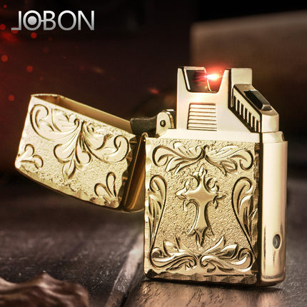 jobon中邦USB电弧充电打火机防风超薄创意金属电子型打火机点烟器折扣优惠信息