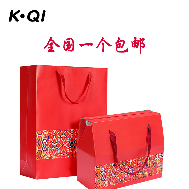 创意礼品袋国庆节包装盒中国红礼物包装袋子手提袋纸袋节庆回礼袋