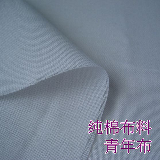 纯棉布料 全棉布料 纯色 服装面料 衬衣布料 色织布 青年布 白色