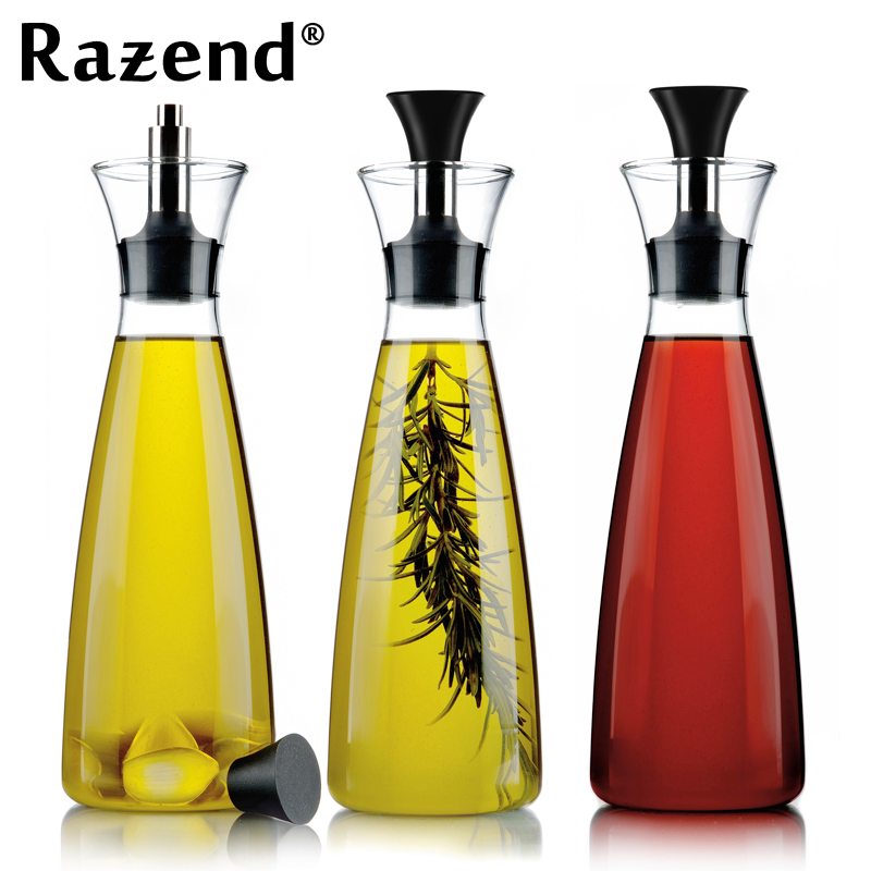 RAZEND/ 创意玻璃油壶套装防漏酱油醋瓶厨房 油瓶 调味瓶 500ml