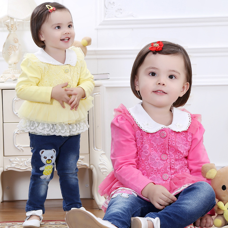 女童秋装2015新款韩版公主外出服女宝宝衣服1-2-3-4-5岁三件套装折扣优惠信息