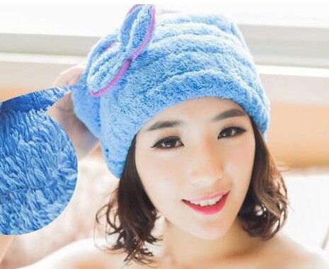 [2个装】韩国珊瑚绒干发帽超强吸水加大加厚双面蝴蝶结浴帽公主折扣优惠信息
