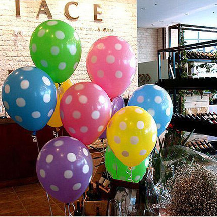 12寸韩国波点气球 印圆点糖果色气球 生日婚礼房拍照装饰布置气球
