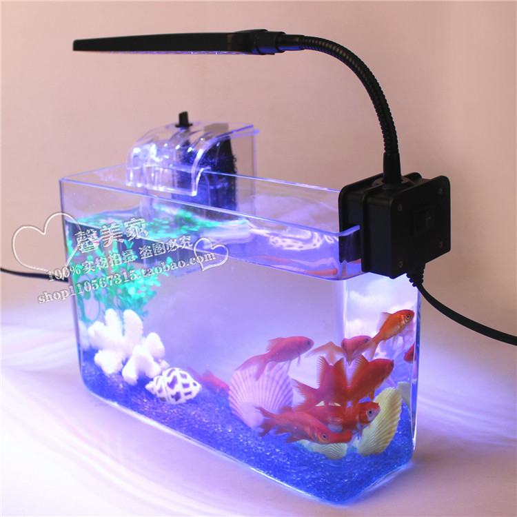 透明玻璃大号金鱼缸小型水族箱观赏长方形创意迷你生态乌龟斗鱼缸