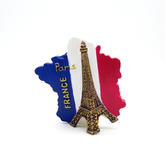 法国埃菲尔铁塔米兰世界旅游景点纪念国旗与埃菲尔铁塔创意冰箱贴