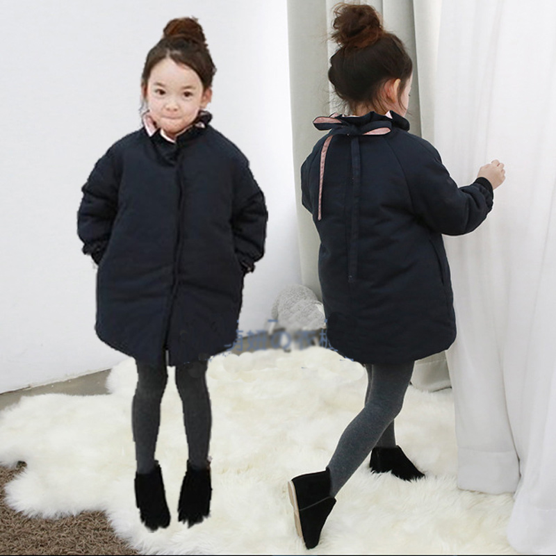 2015冬韩国童装女童加厚儿童棉衣中大童棉服外套宝宝中长款棉袄潮