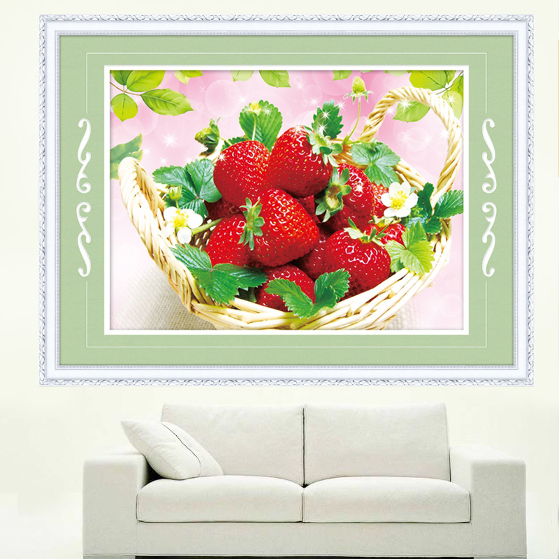 新款5D十字绣精准印花钻石画客厅画幸福满满草莓