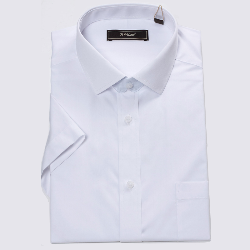 2017夏季新款正品金利来高档男士短袖白衬衫商务休闲职业装单衬衣
