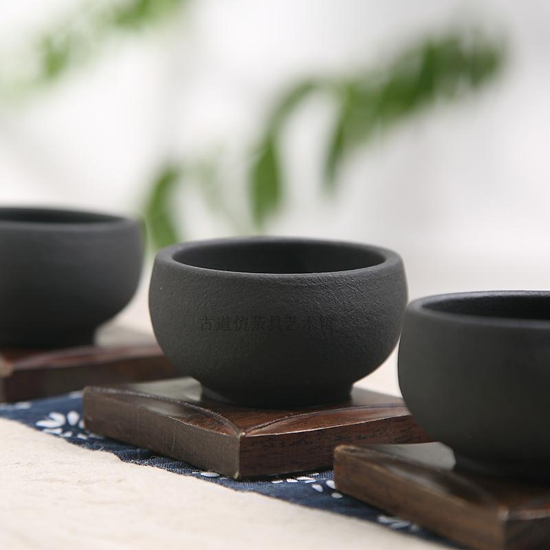台湾火山石陶瓷茶杯品茗杯斗笠杯个人杯主人杯陶泥功夫茶具新品