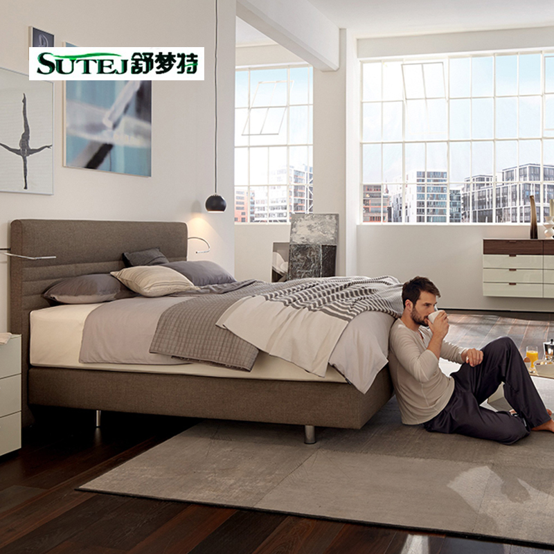可拆洗布艺床小户型布床北欧宜家1.8米双人床美式气动储物软体床折扣优惠信息