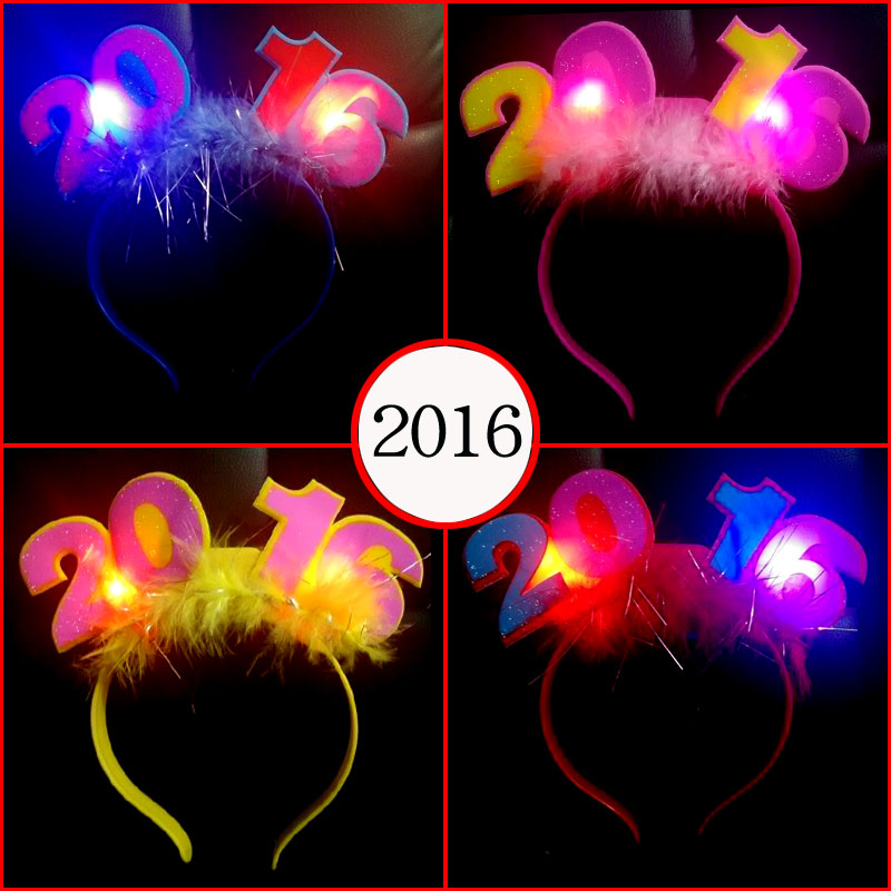 2016新款闪光发箍 发光发夹头扣 聚会装扮 新年气氛饰品装饰批发