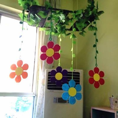幼儿园室内装饰 挂饰走廊教室环境布置向日葵吊饰 六瓣花朵挂饰