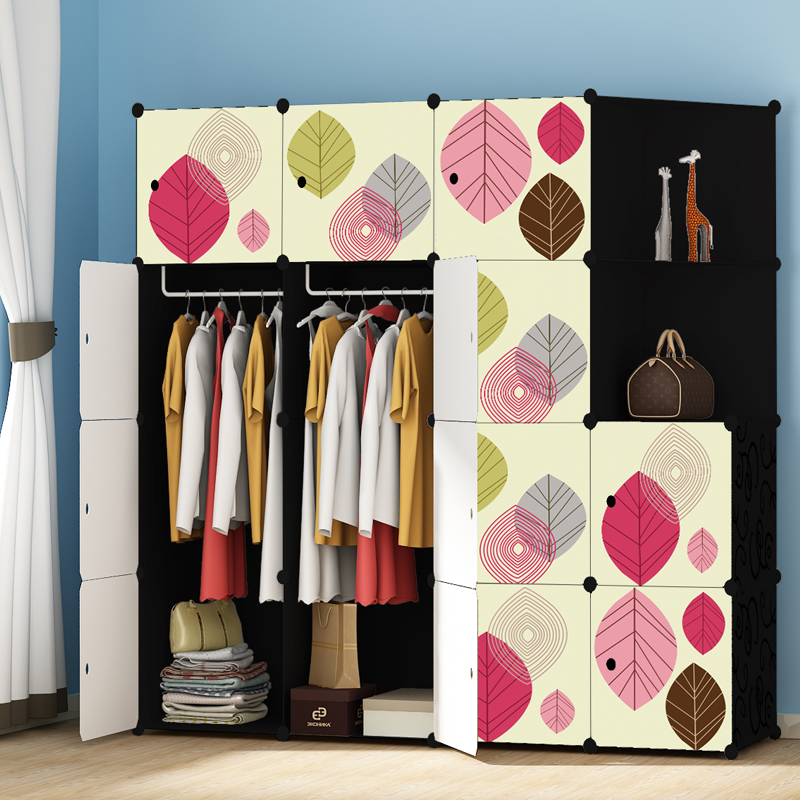 折叠衣柜简约现代经济型布艺简易组装加固衣服柜子多功能塑料储物