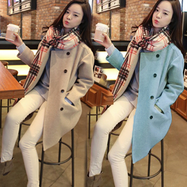 2015秋冬新款韩版大衣明星同款中长款羊绒羊毛呢子外套时潮流女装