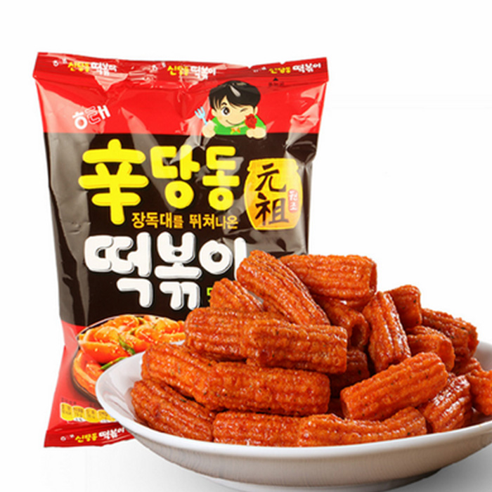 韩国进口零食海太元祖甜辣炒年糕条大包装110g甜辣打糕条