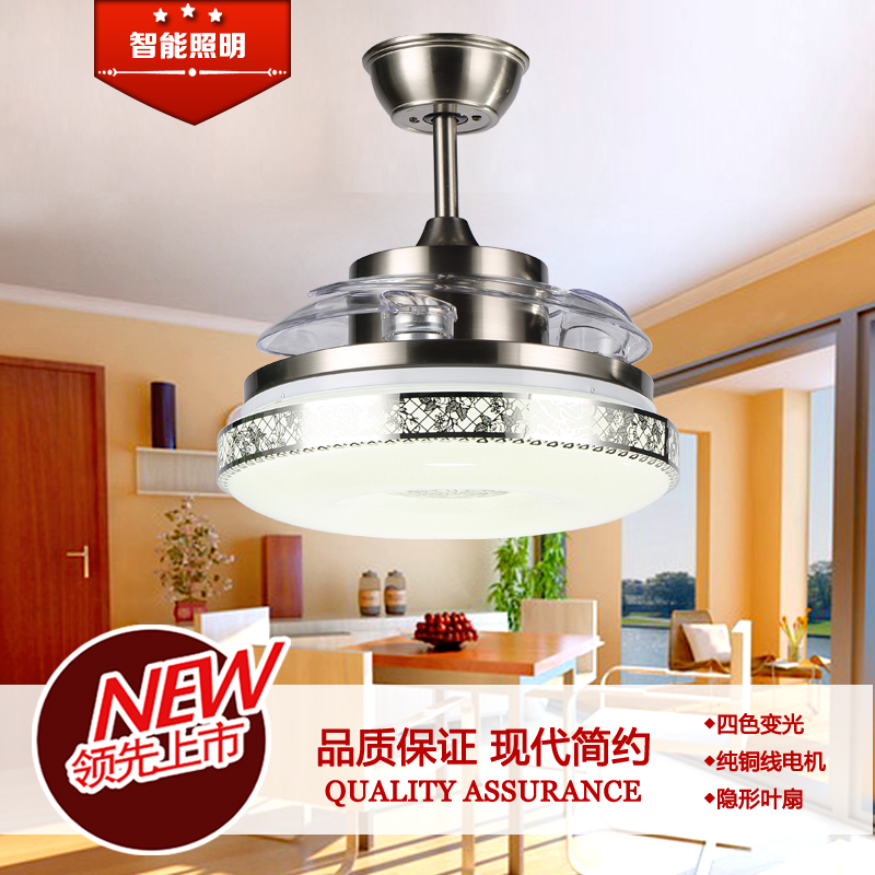 最新款LED风扇灯遥控现代时尚吊扇灯带风扇的餐厅灯客厅风扇吊灯