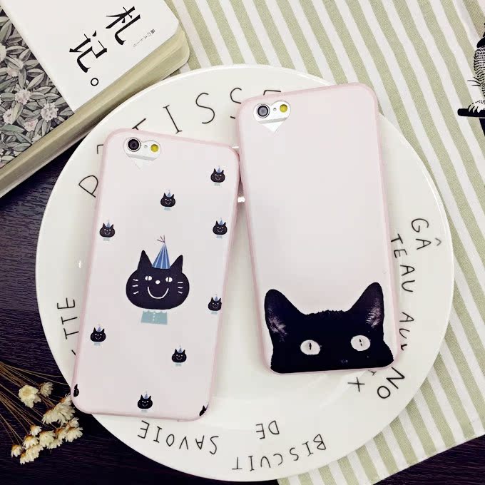 情侣小猫韩国防尘塞iphone6s手机壳苹果6plus保护套防摔5.5se硅胶折扣优惠信息