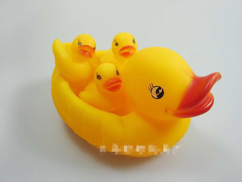 4只装网鸭发声鸭子 宝宝洗澡玩具 一带三网鸭 亲子鸭
