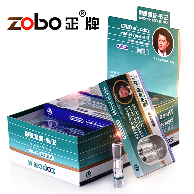 ZOBO正牌过滤烟嘴一次性抛弃型三重过滤烟嘴香菸盒装男士滤嘴烟具