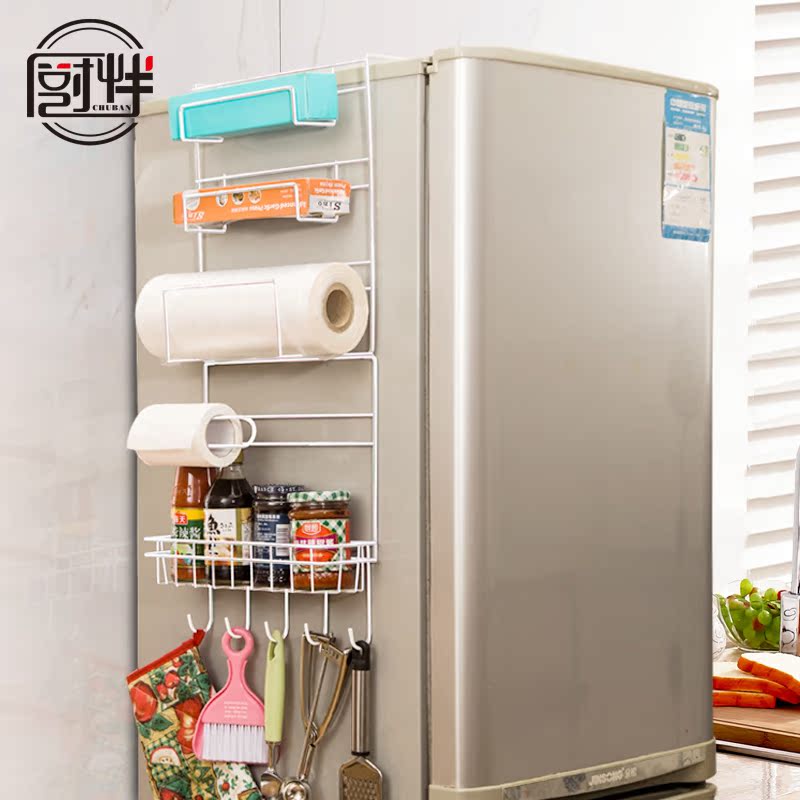 厨伴 冰箱挂架侧壁挂架 不锈钢厨房用品置物架吸盘调味品收纳架折扣优惠信息