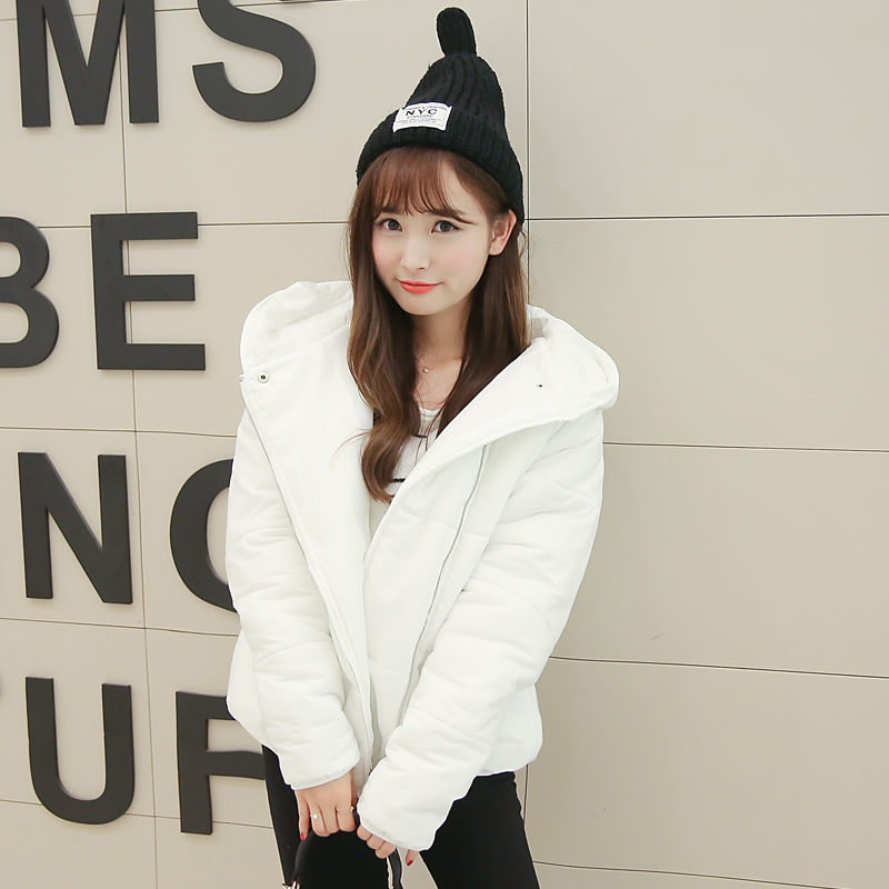 2015冬装新款甜美连帽短款面包服韩版大码羽绒棉服女学生小袄外套