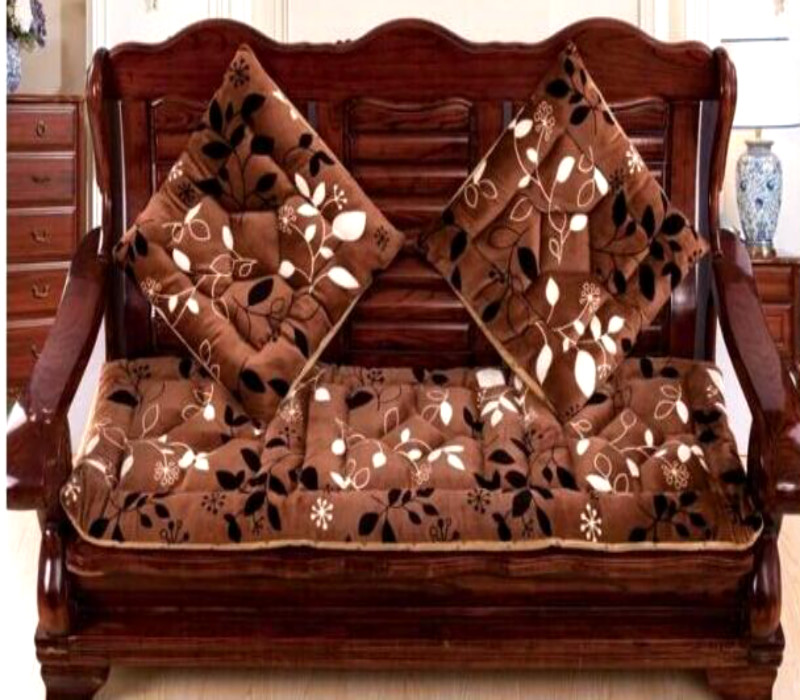 厂家直销冬季加厚短毛绒坐垫单人三人连体红木实木质沙发垫可拆洗