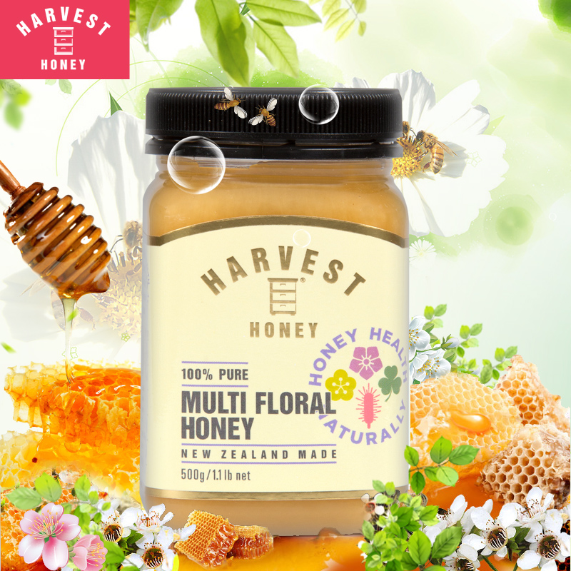哈维斯特  新西兰原装进口蜂蜜 天然多花种 纯百花蜂蜜500g折扣优惠信息