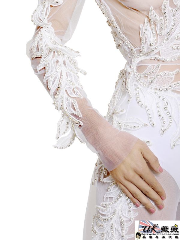 英国代购 女新款 FRANCESCO SCOGNAMIGLIO 刺绣透明薄纱连衣裙