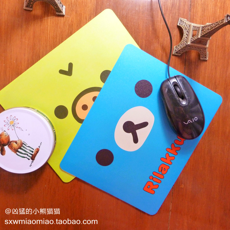 日韩可爱轻松熊鼠标垫 韩国创意卡通动物碗垫 游戏手标垫鼠标垫