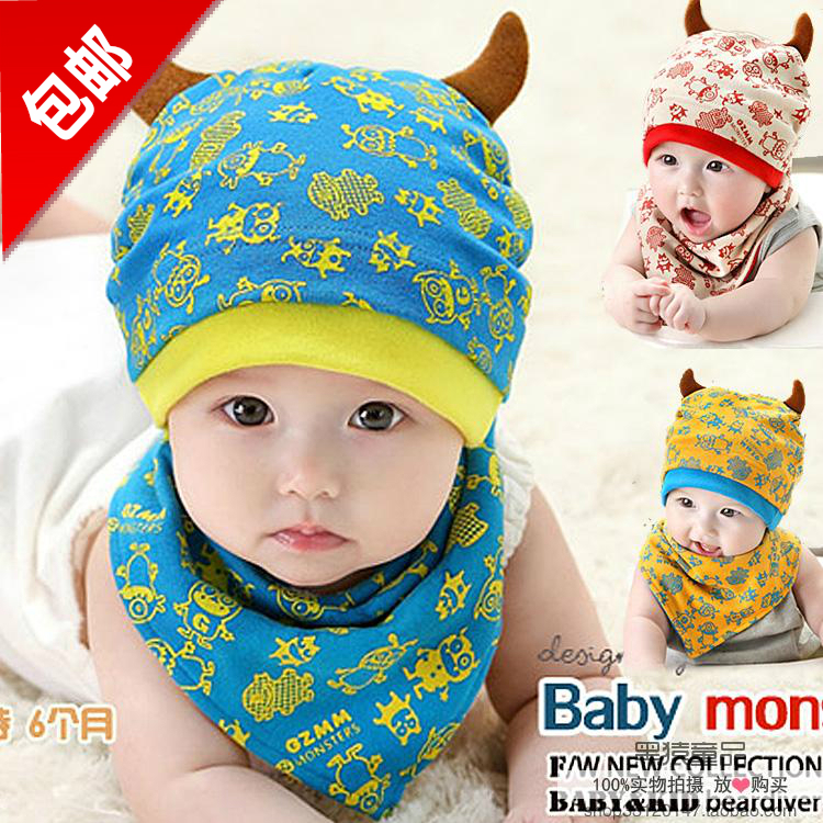 韩版男童女童0-1-2岁新生婴幼儿潮宝宝春秋款儿童帽子3-6-12个月