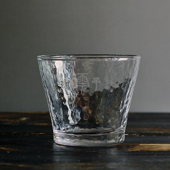 日本原装进口 透明水晶玻璃锤纹茶杯 耐热玻璃杯水杯酒杯新品杯子