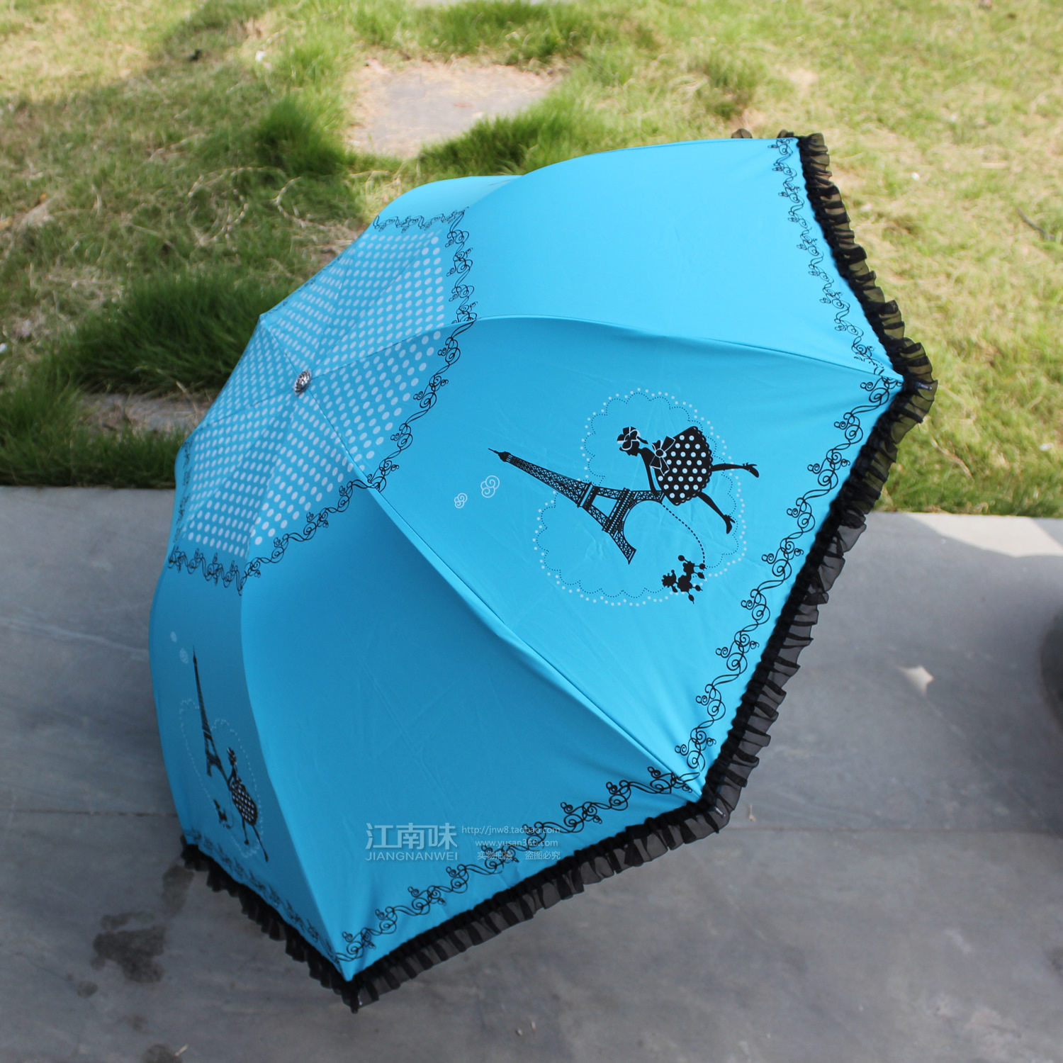 新款黑胶太阳伞 巴黎美女铁塔伞  防嗮伞 折叠三折创意礼品伞折扣优惠信息