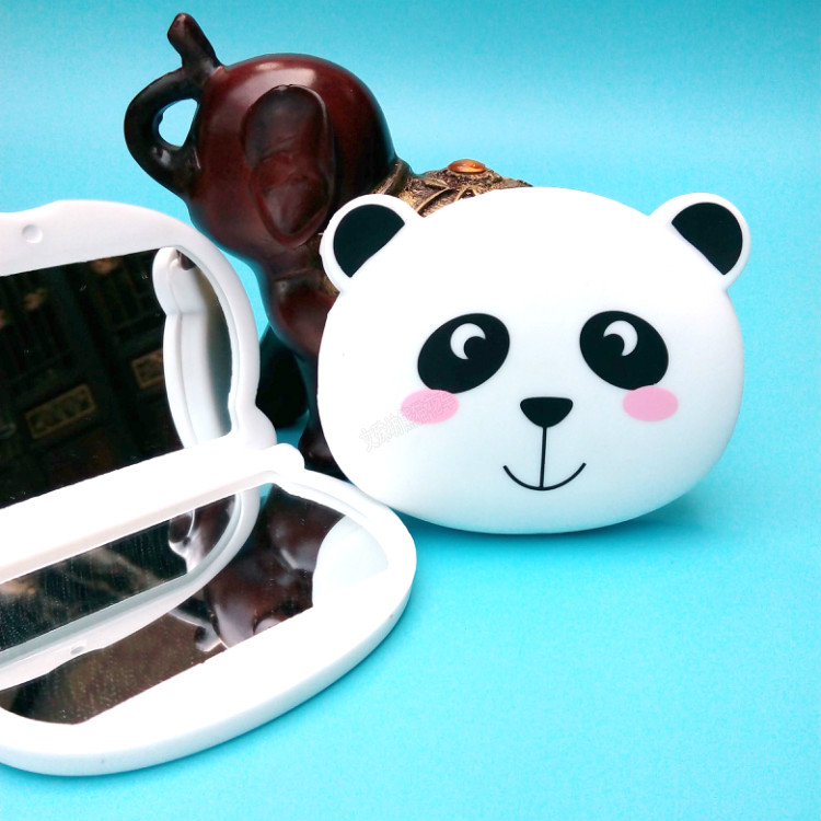 四川旅游纪念品成都特色熊猫礼盒硅胶双面化妆镜超萌出国礼品折扣优惠信息