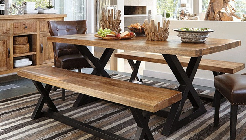 美式复古实木餐桌铁艺做旧松木办公会议桌小户型吃饭桌子长方形桌