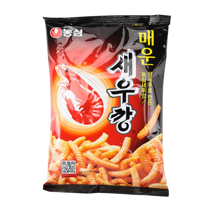 韩国原装进口食品农心虾条90克 辣味/原味 实惠膨化零食品