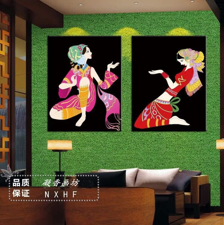云南少数民族人物特色装饰画客厅沙发背景墙画卧室餐厅饭店无框画